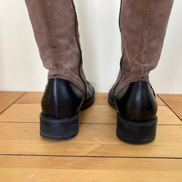 Donna Piu' Equestrian Riding Style Boots Two-Tone Leather & Suede Made in Italy - Picture 7 of 9